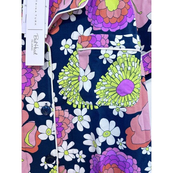 Bedhead X Trina Turk Floral Luxury Pajamas Cropped Set Size Small - Picture 3 of 7
